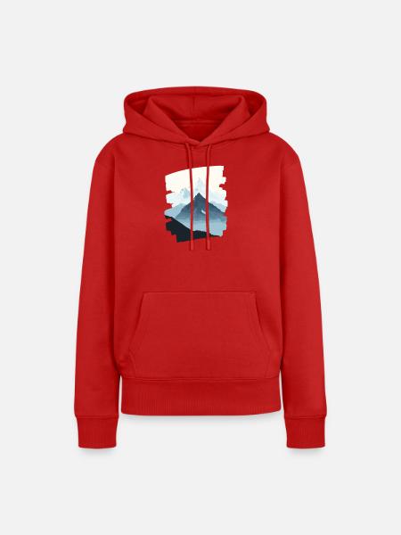 Berge Klettern Kletterer Wandern - Frauen Premium Bio Hoodie - Rot