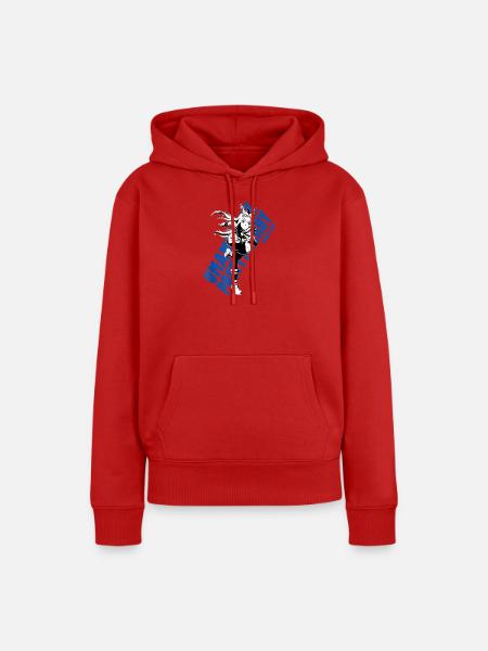 Manga-Heldin mit dynamischem Stil - Frauen Premium Bio Hoodie - Rot