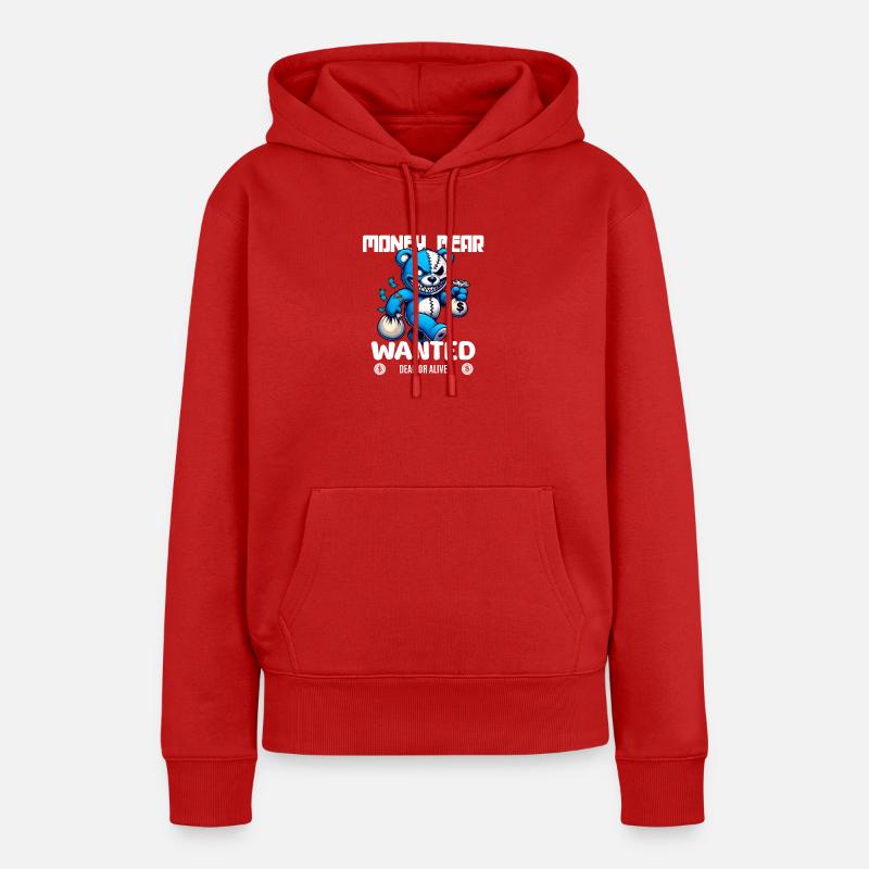 Gesucht wird böser Bär tot oder lebendig - Frauen Premium Bio Hoodie - Rot