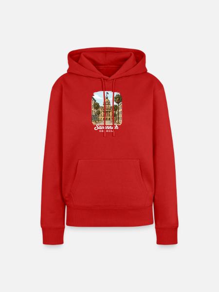 Savannah Georgia - Frauen Premium Bio Hoodie - Rot