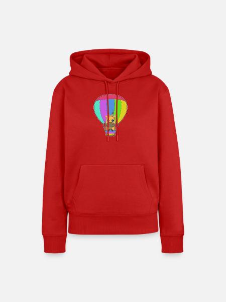 Giraffe Heißluftballon - Frauen Premium Bio Hoodie - Rot