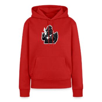 Zigarrenhähnchen im Smoking - Frauen Premium Bio Hoodie - Rot - Vorne - Julia (174cm)