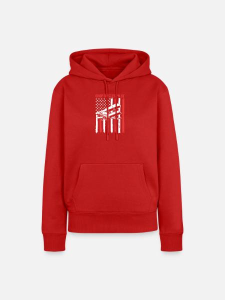 Crop Duster Flugzeug Pilot - Frauen Premium Bio Hoodie - Rot