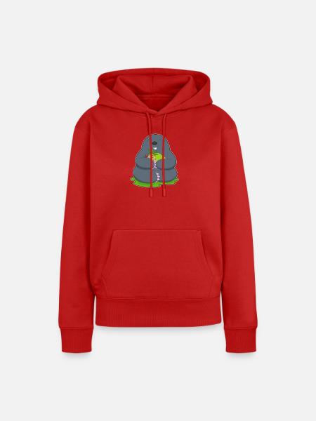 Maulwurf Obst - Frauen Premium Bio Hoodie - Rot