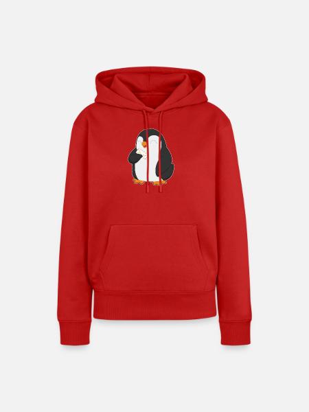 Pinguin Brief - Frauen Premium Bio Hoodie - Rot