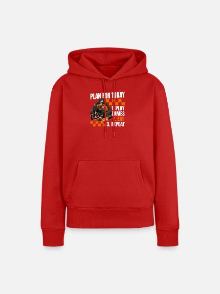 Skeleton Gamer Gaming Halloween - Frauen Premium Bio Hoodie - Rot