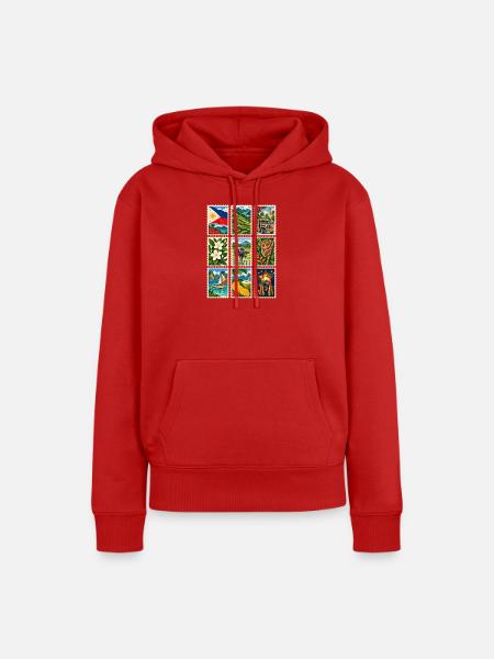 Philippinen Briefmarken - Frauen Premium Bio Hoodie - Rot