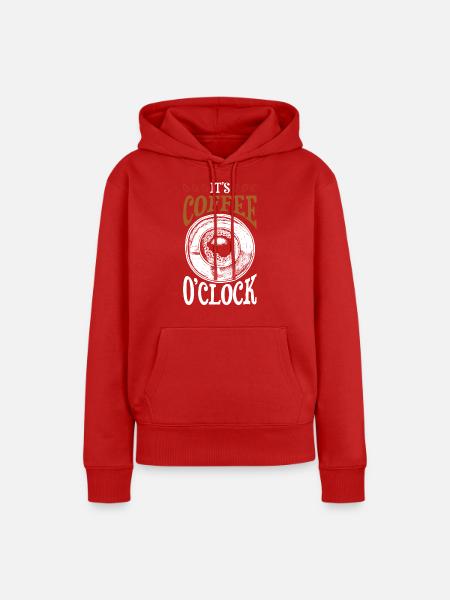 Its Coffee o'clock - Frauen Premium Bio Hoodie - Rot