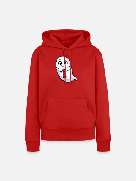 Sprechender Geist im Anzug - Frauen Premium Bio Hoodie - Rot