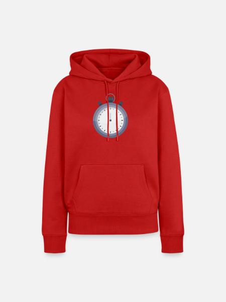 Stoppuhr - Frauen Premium Bio Hoodie - Rot