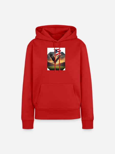 Patriotischer Adler im Stadion - Frauen Premium Bio Hoodie - Rot