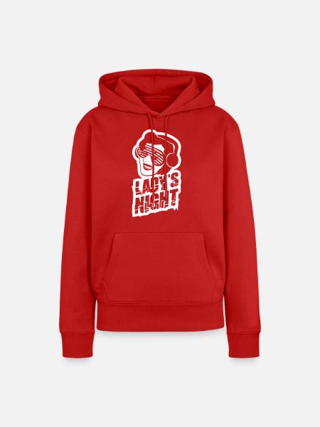 Ladys Night Fun Retro DJ Frau Gesicht Mädels Abend - Frauen Premium Bio Hoodie - Rot