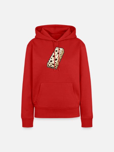 Schokoriegel mit Schoko-Stückchen Muster - Frauen Premium Bio Hoodie - Rot