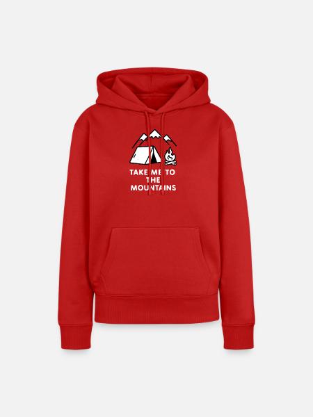 Bergcamping Feuerabend - Frauen Premium Bio Hoodie - Rot