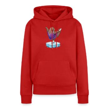 Walross als Eiskunstläuferin auf Eisscholle Kür - Frauen Premium Bio Hoodie - Rot - Vorne - Julia (174cm)