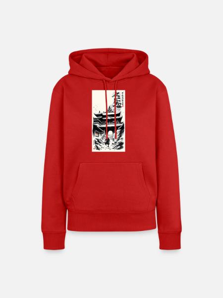 Temple - Frauen Premium Bio Hoodie - Rot