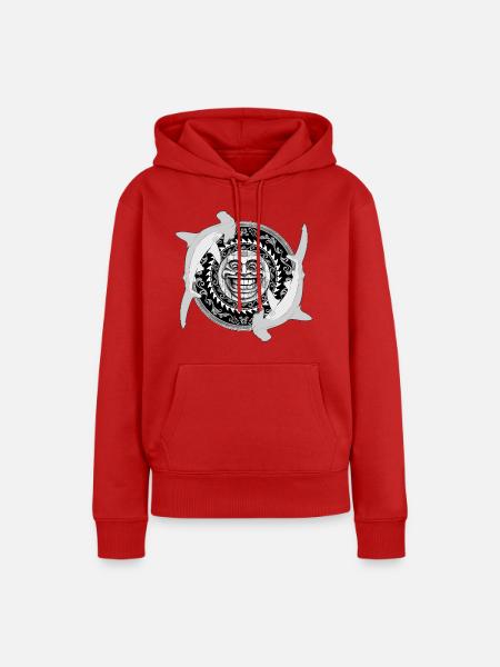 Hammerhai Tiki - Frauen Premium Bio Hoodie - Rot