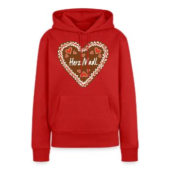 Herz Madl Lebkuchenherz - Frauen Premium Bio Hoodie - Rot - Vorne - Julia (174cm)