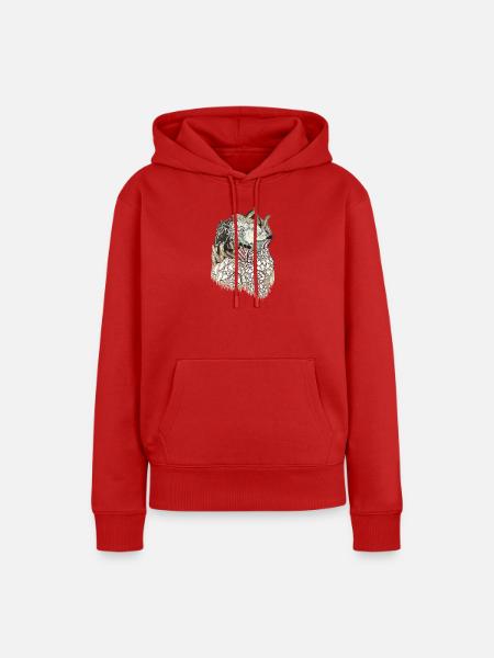 Tiefsee Korallentextur - Frauen Premium Bio Hoodie - Rot