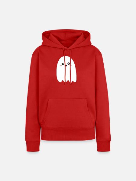 Kawaii Ghost Smile Tee - Frauen Premium Bio Hoodie - Rot