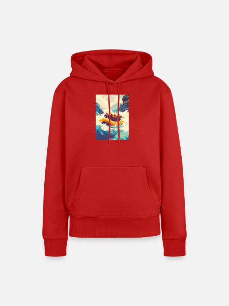 Rafting-Expedition in Wild Rapids - Frauen Premium Bio Hoodie - Rot