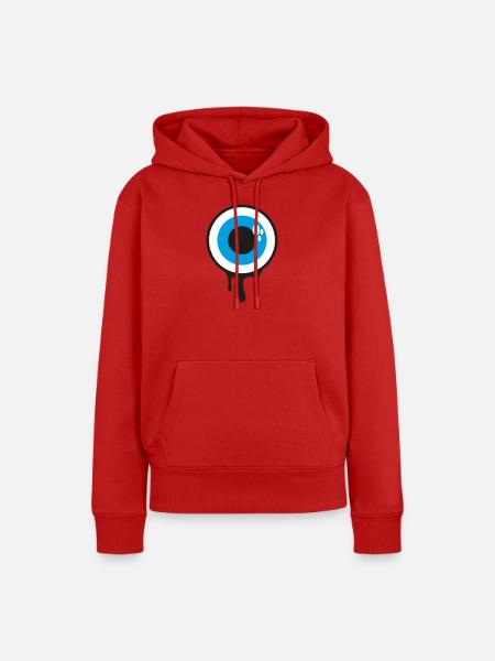 Dripping Eye - Frauen Premium Bio Hoodie - Rot