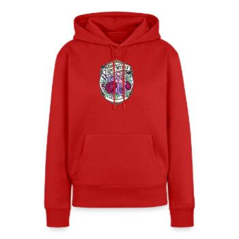 Ich liebe mich selbst – Blumenemblem - Frauen Premium Bio Hoodie - Rot - Vorne - Julia (174cm)