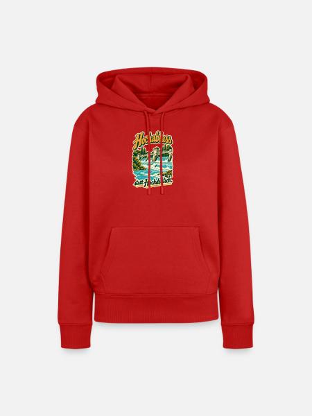 Hochablass statt Hochdeutsch - Frauen Premium Bio Hoodie - Rot