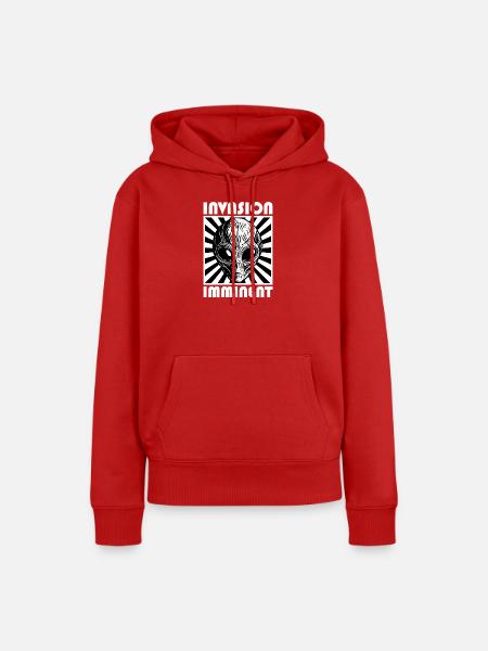 Alien Invasion Punk Kunstwerk - Frauen Premium Bio Hoodie - Rot