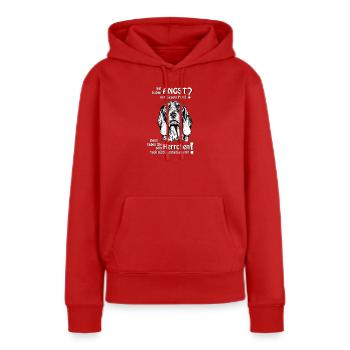 Angst vor SchweizerLaufhund? Herrchen - Frauen Premium Bio Hoodie - Rot - Vorne - Julia (174cm)