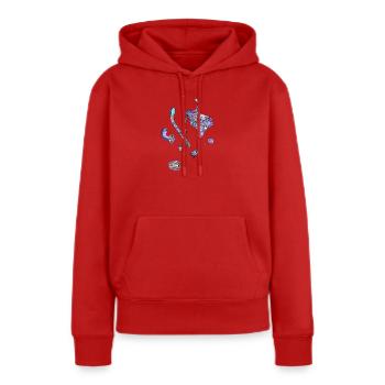 Bunte Flecken - Frauen Premium Bio Hoodie - Rot - Vorne - Julia (174cm)