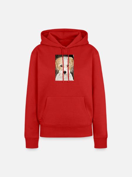 Terrier Welpe, - Frauen Premium Bio Hoodie - Rot