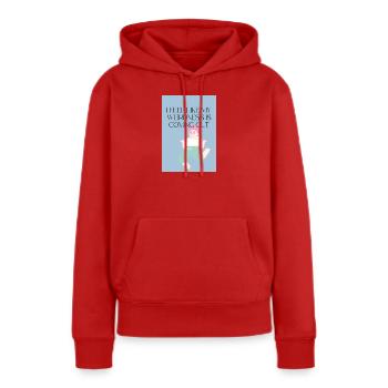 Sensation étrange - Sweat à capuche Premium bio Femme - rouge - Devant - Julia (174cm)