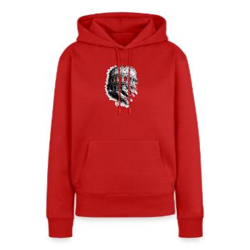 Colisée gravé et escalier spectral - Sweat à capuche Premium bio Femme - rouge - Devant - Julia (174cm)