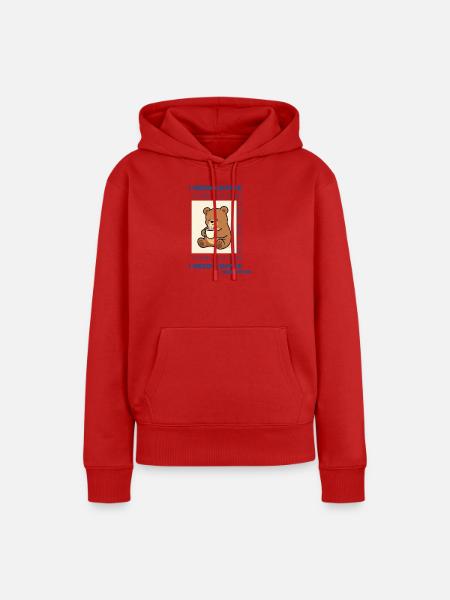 Kuschelbär Kaffeezauber - Frauen Premium Bio Hoodie - Rot
