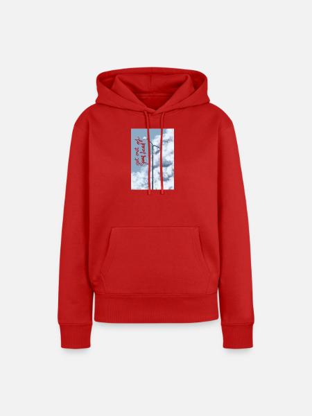 Wolken und Straßenlaterne am Himmel - Frauen Premium Bio Hoodie - Rot