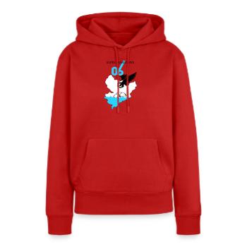 Alpes Maritimes - Sweat à capuche Premium bio Femme - rouge - Devant - Julia (174cm)