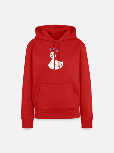 Quakende Spiralen-Ente - Frauen Premium Bio Hoodie - Rot