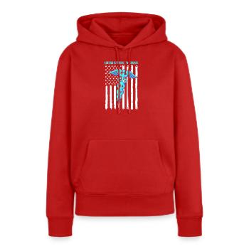 Infirmière gériatrique en maison de retraite Infirmière - Sweat à capuche Premium bio Femme - rouge - Devant - Julia (174cm)