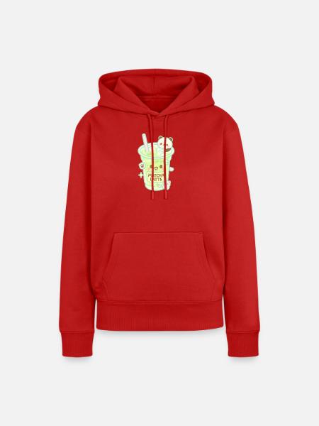 Matcha Latte Panda - Frauen Premium Bio Hoodie - Rot