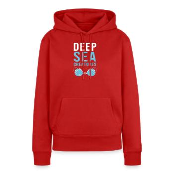 Anglerfisch - Frauen Premium Bio Hoodie - Rot - Vorne - Julia (174cm)