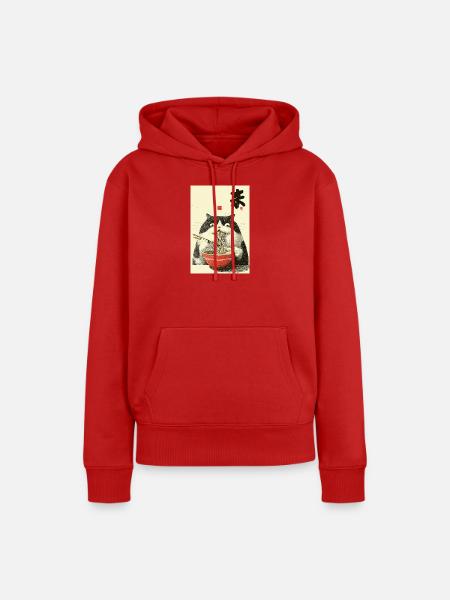 Neko Nudel-Katzen-Ramen Kunst - Frauen Premium Bio Hoodie - Rot