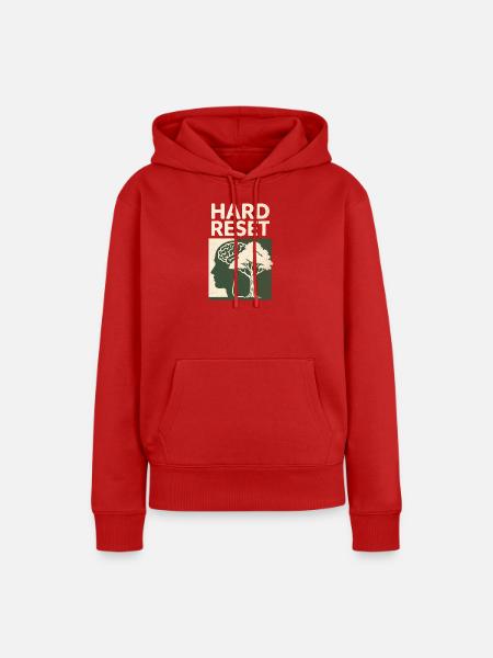 Hard Reset - Frauen Premium Bio Hoodie - Rot