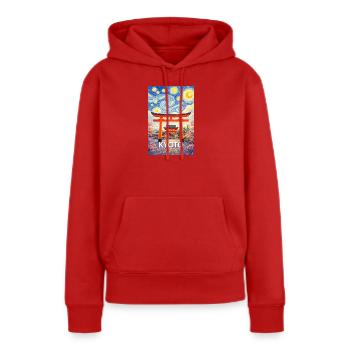 Kyoto Japan - Frauen Premium Bio Hoodie - Rot - Vorne - Julia (174cm)