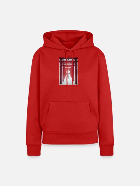 Roter Torii Schneepfad-Kimono - Frauen Premium Bio Hoodie - Rot