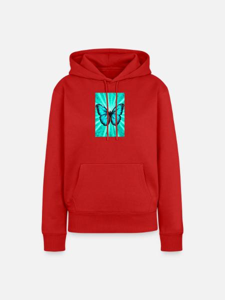 Schmetterling - Frauen Premium Bio Hoodie - Rot