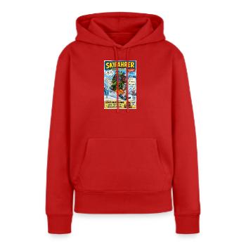 Der Skifahrer – nur noch eine Abfahrt - Frauen Premium Bio Hoodie - Rot - Vorne - Julia (174cm)