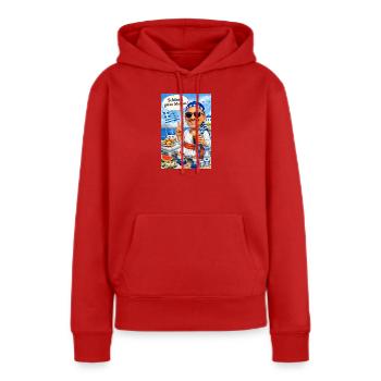Hellas Morgengruß am Strand - Frauen Premium Bio Hoodie - Rot - Vorne - Julia (174cm)