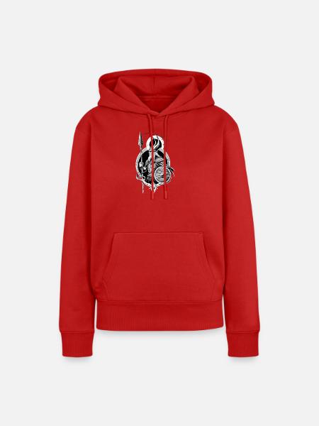 Schildwall Krieger - Wikinger mit Speer Design - Frauen Premium Bio Hoodie - Rot