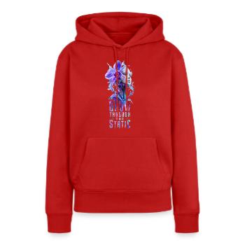 Wechse durch das Rauschen - Frauen Premium Bio Hoodie - Rot - Vorne - Julia (174cm)